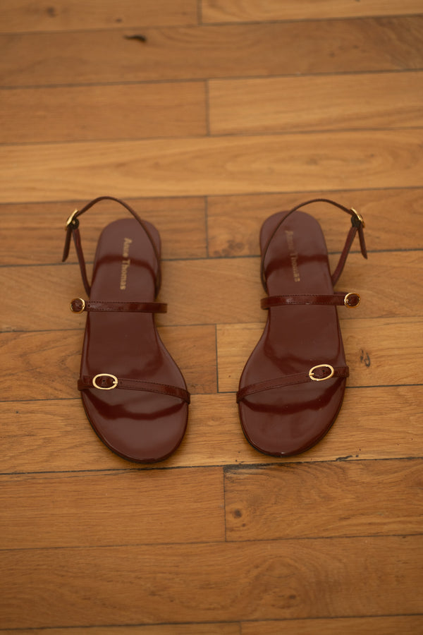 Pré Vente - Daphné Sandals Polido Bordeaux