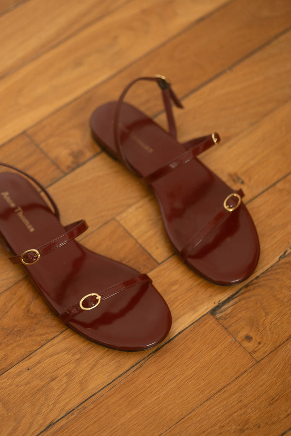 Pré Vente - Daphné Sandals Polido Bordeaux