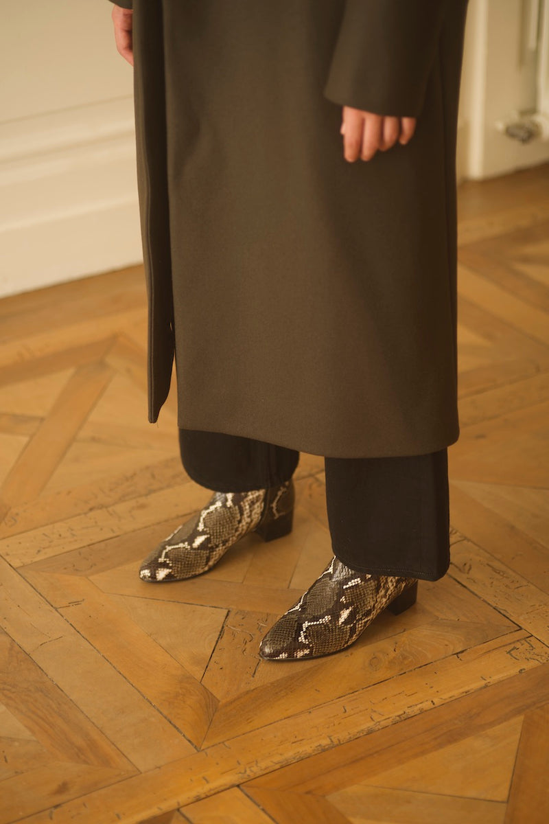 Michèle Boots Snake Kaki