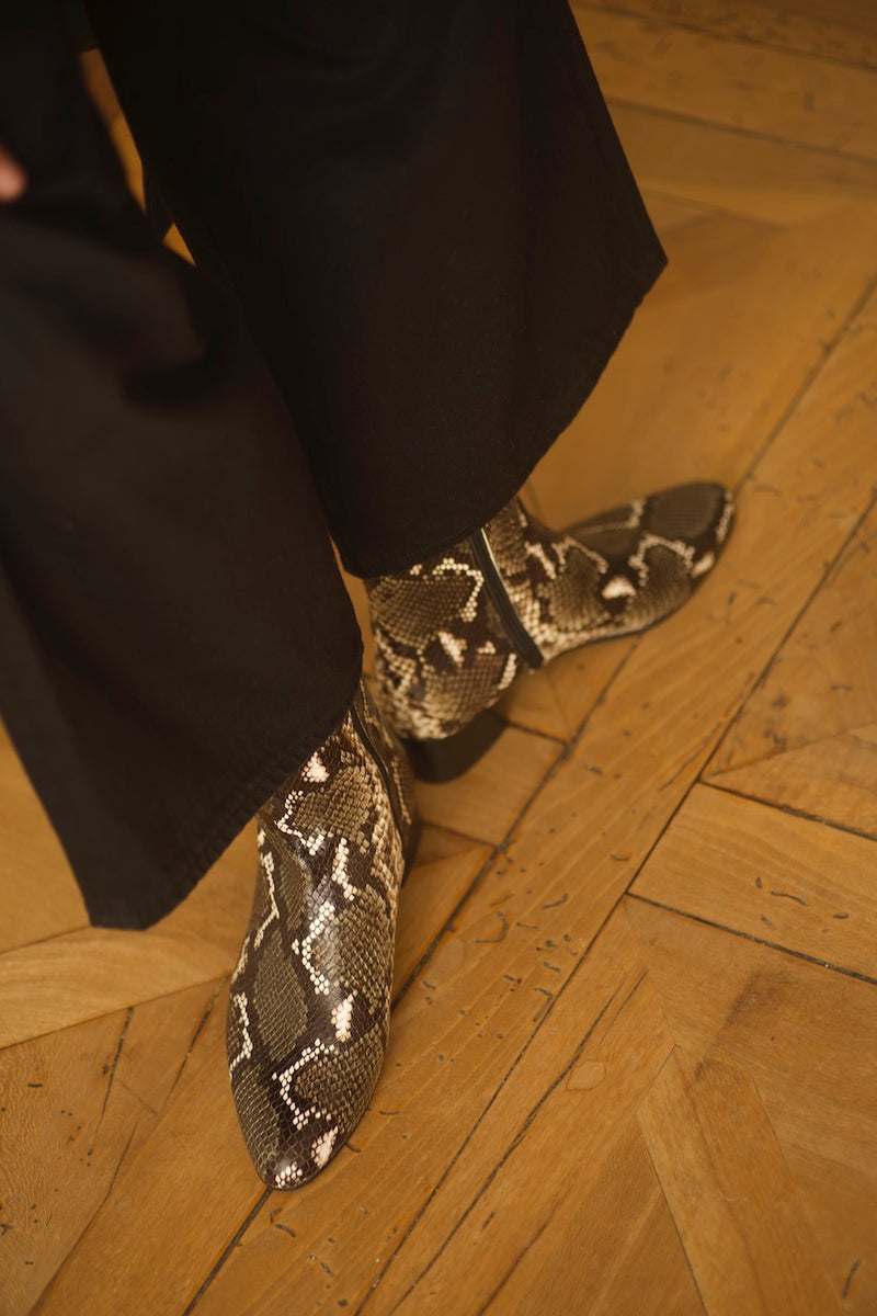 Michèle Boots Snake Kaki