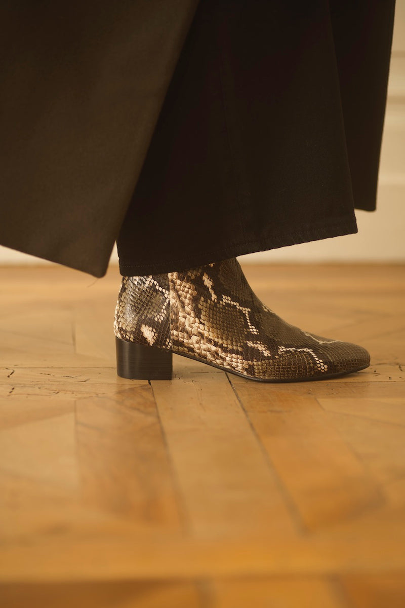Michèle Boots Snake Kaki