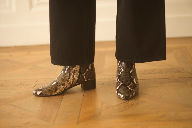 Michèle Boots Snake Kaki