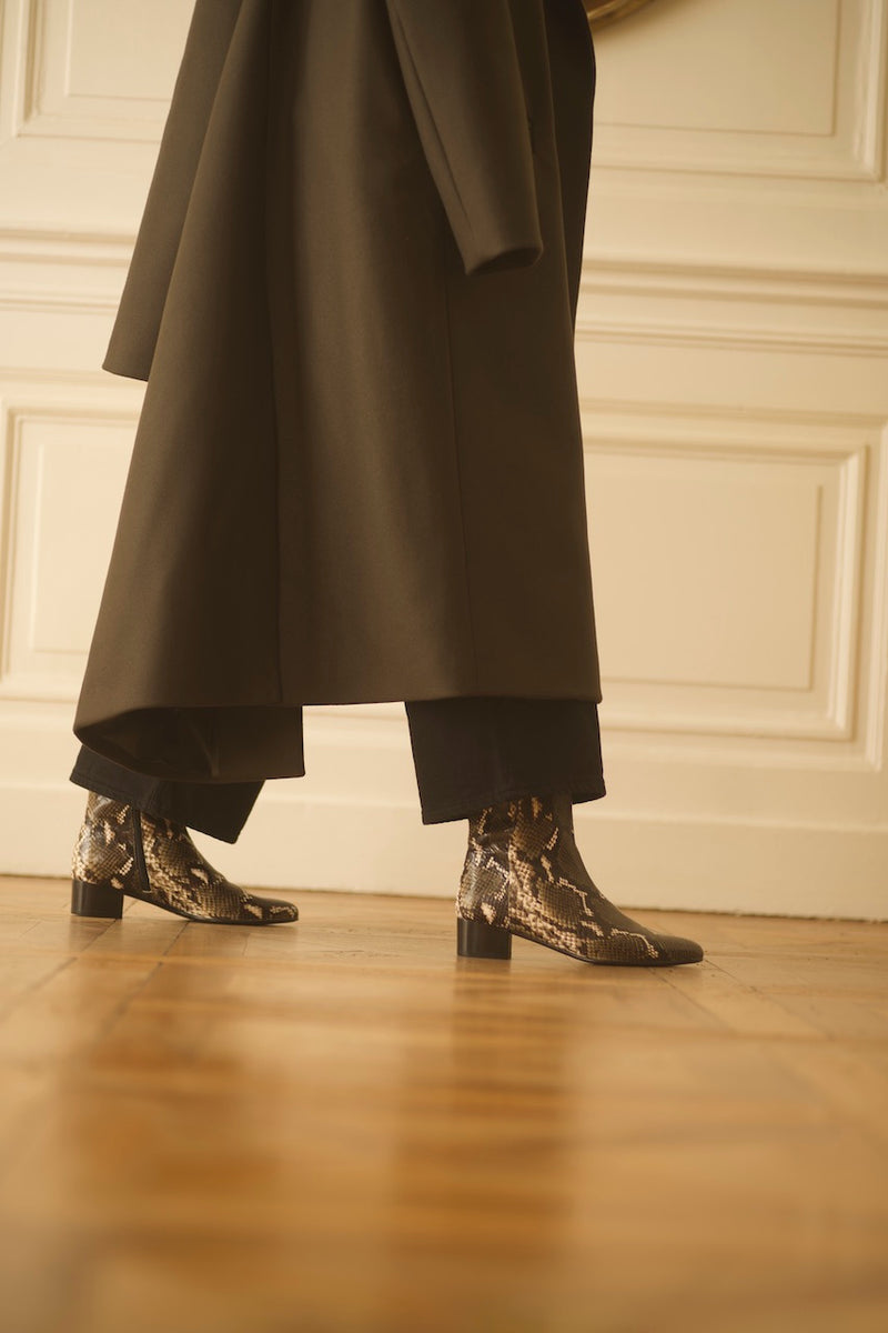 Michèle Boots Snake Kaki