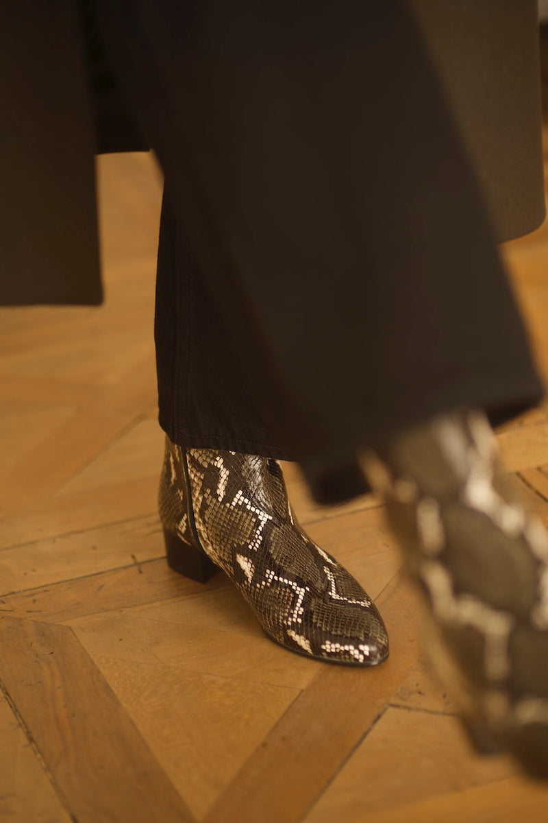Michèle Boots Snake Kaki