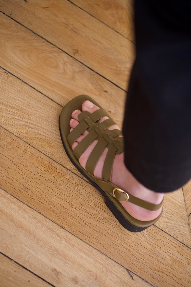 Jérusalem Sandals Calf Kaki