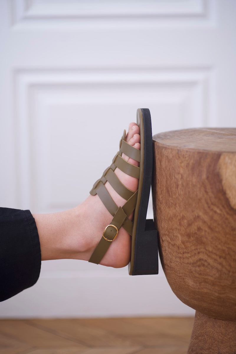 Jérusalem Sandals Calf Kaki