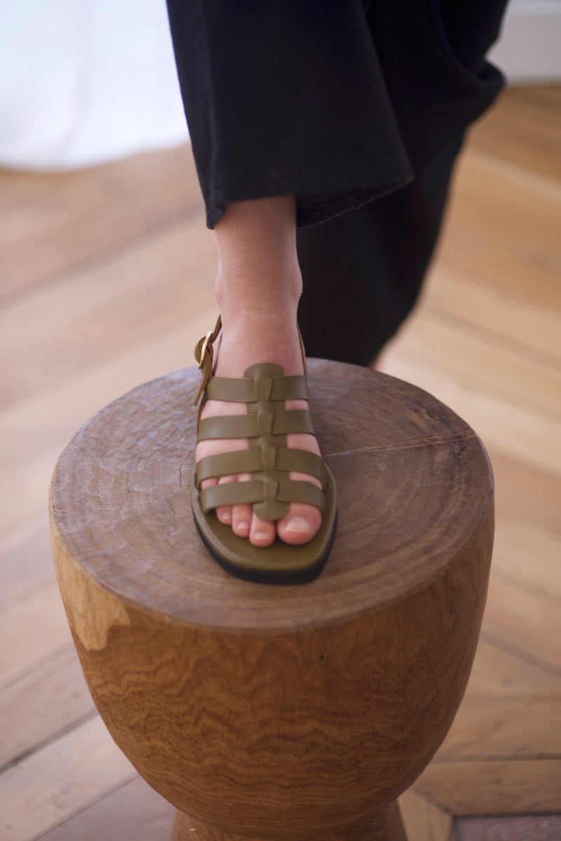 Jérusalem Sandals Calf Kaki