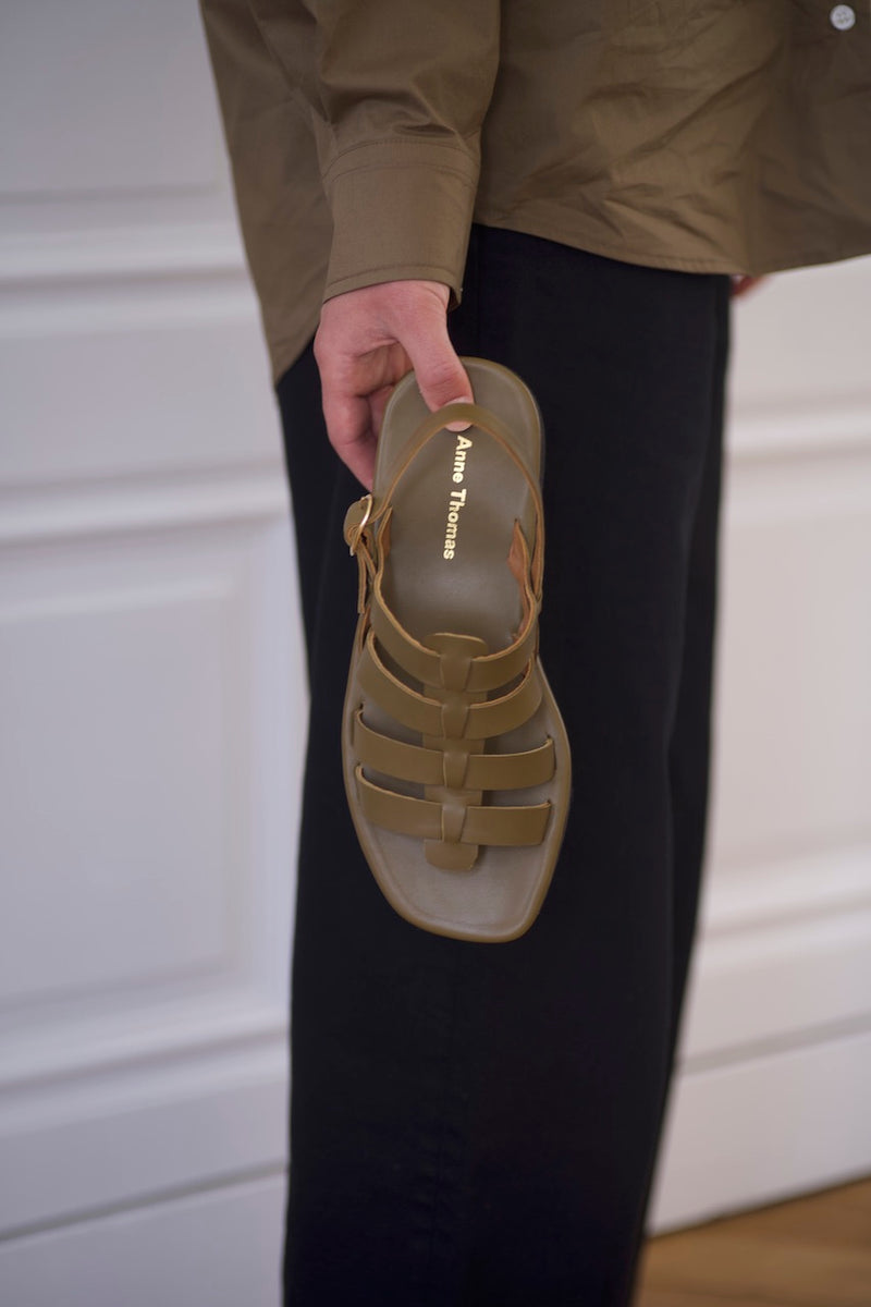 Jérusalem Sandals Calf Kaki