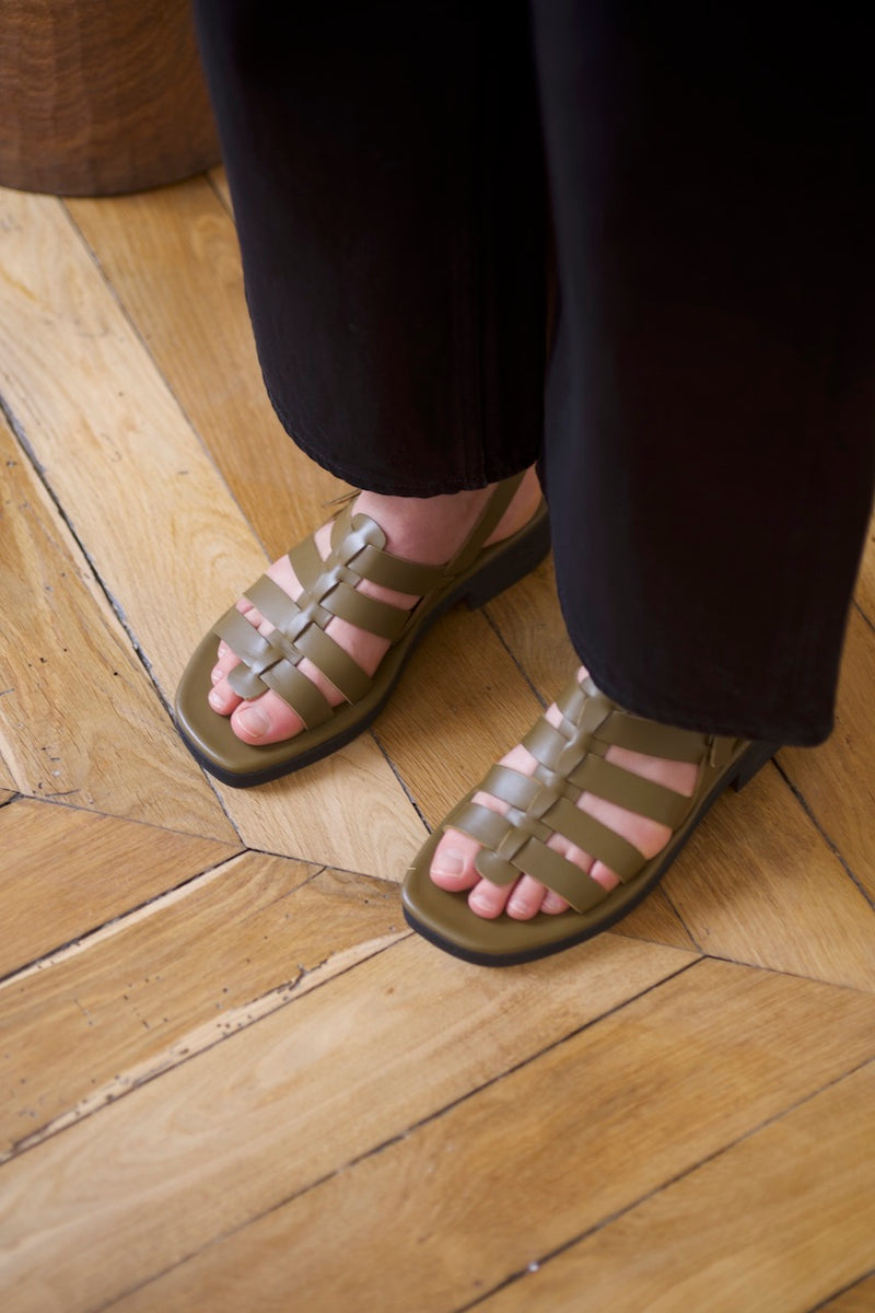 Jérusalem Sandals Calf Kaki