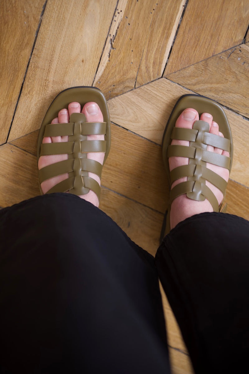 Jérusalem Sandals Calf Kaki